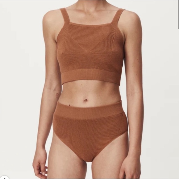 Rare Rowie The Label Bamba Knit Crop Top Tank Bralette Cinnamon - Picture 3 of 9